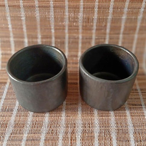 Longpi Black Pottery Tumblers Small - Set of 2 - Image 3