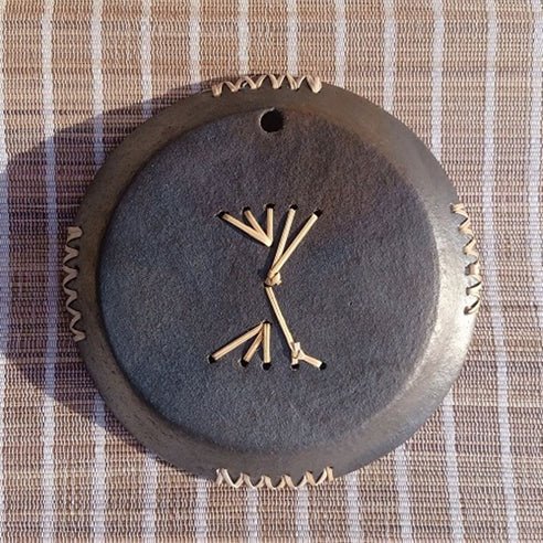 Longpi Black Pottery Wall Plate - Round - Image 2