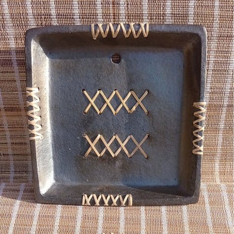 Longpi Black Pottery Wall Plate - Square - Image 2