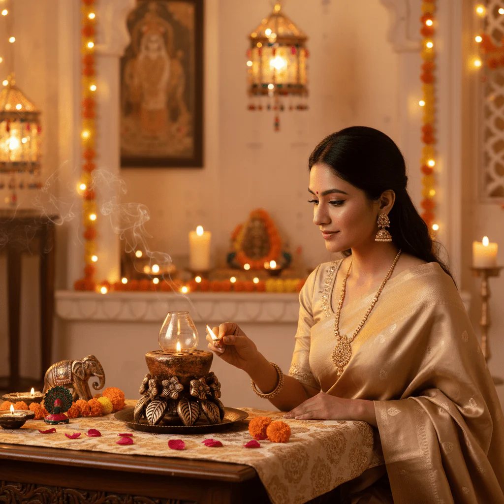 Lotus Akand Jyot Diya – Traditional Festival Lighting
