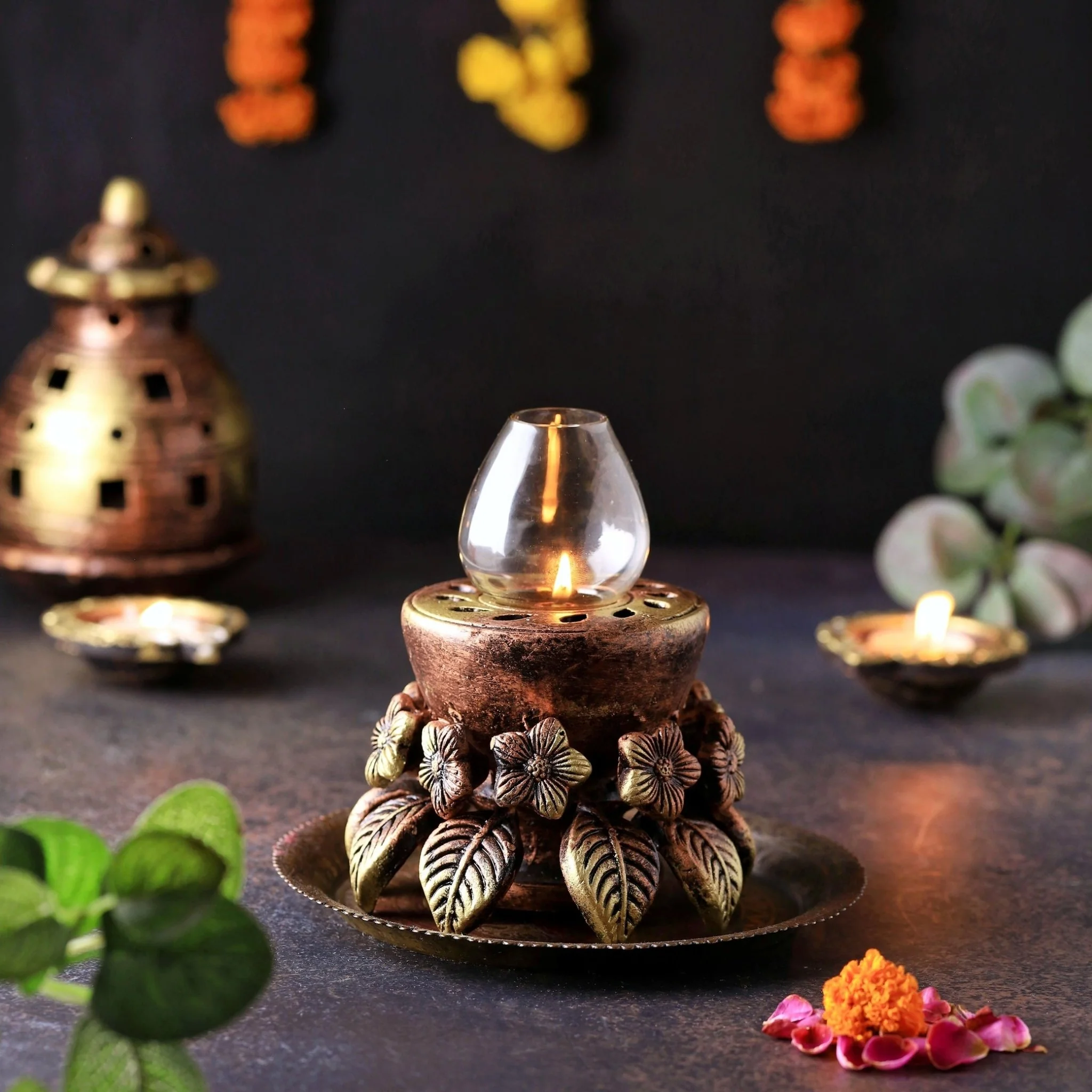 Lotus Akand Jyot Diya – Traditional Festival Lighting - Image 3