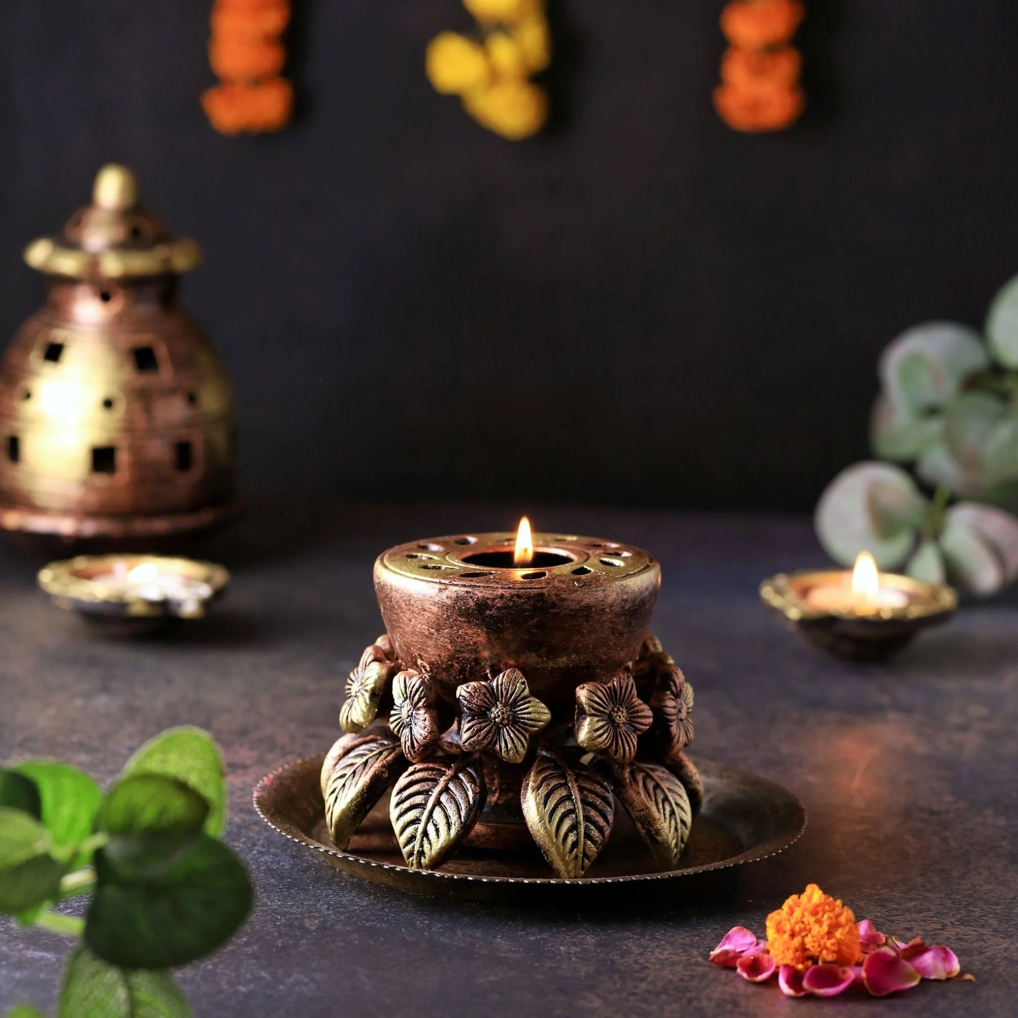 Lotus Akand Jyot Diya – Traditional Festival Lighting - Image 4