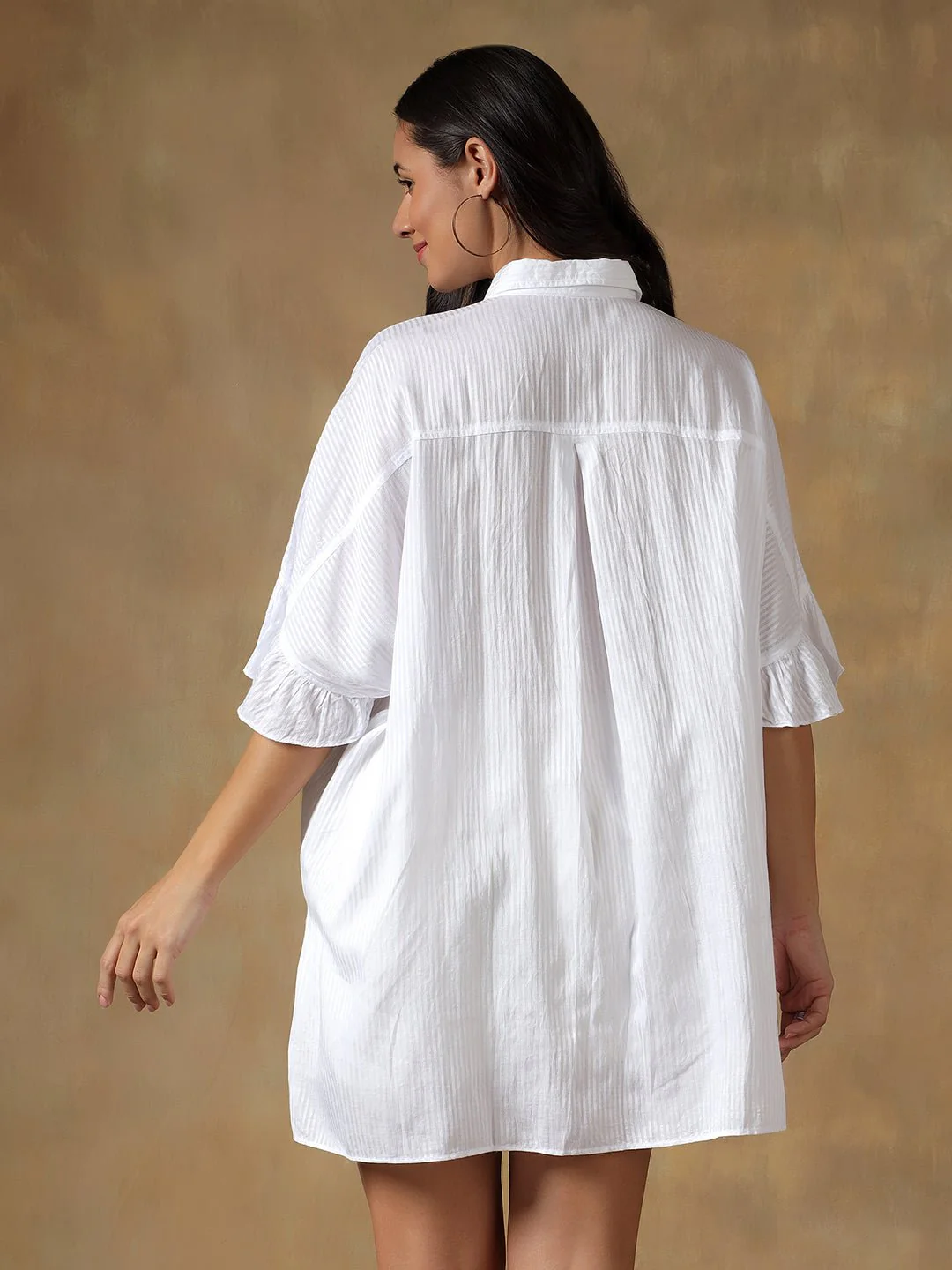 Lucknowi Chikankari Oversize Shirt | Hand Embroidered Cotton Shirt - Image 15