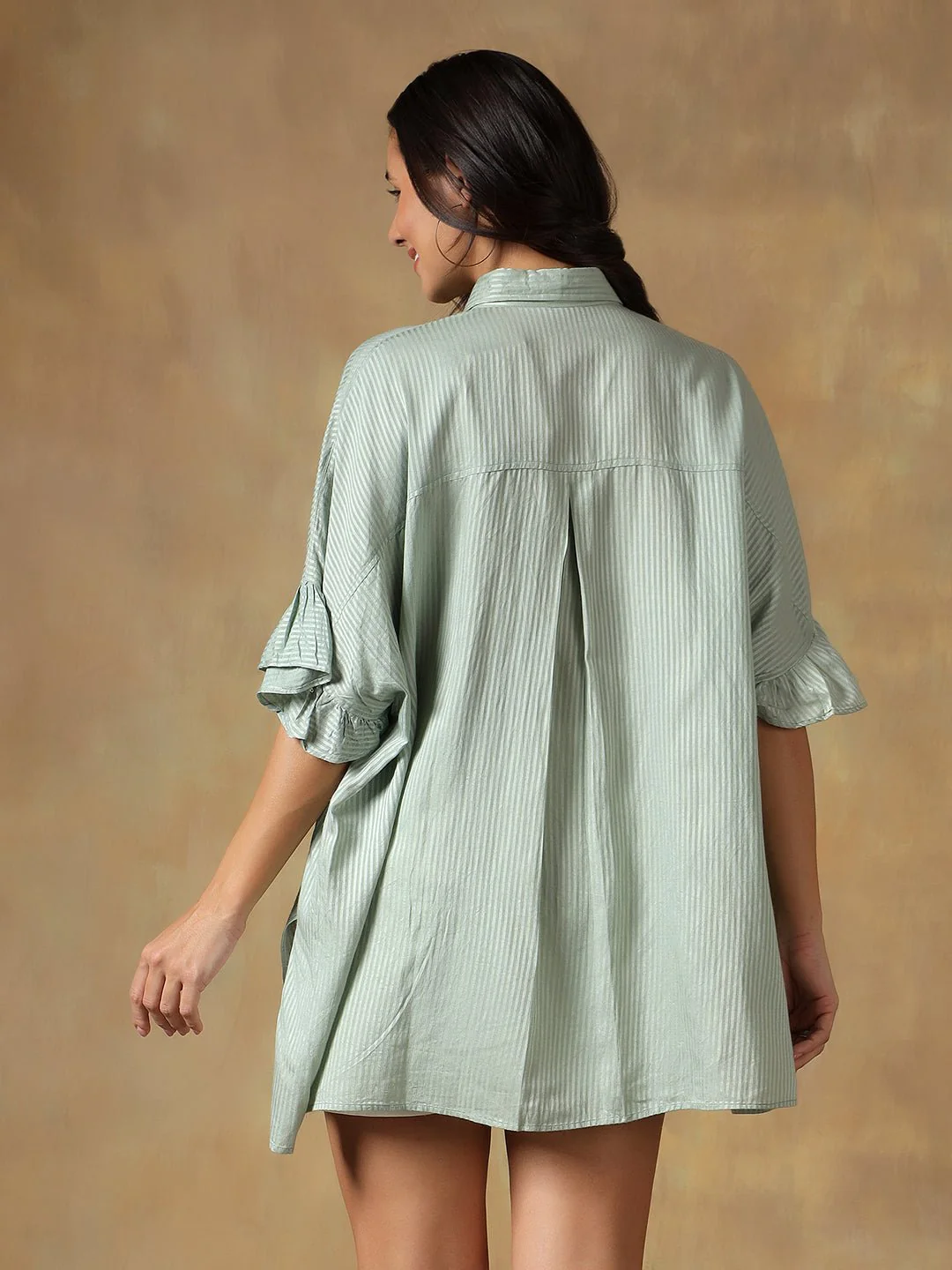 Lucknowi Chikankari Oversize Shirt | Hand Embroidered Cotton Shirt - Image 2