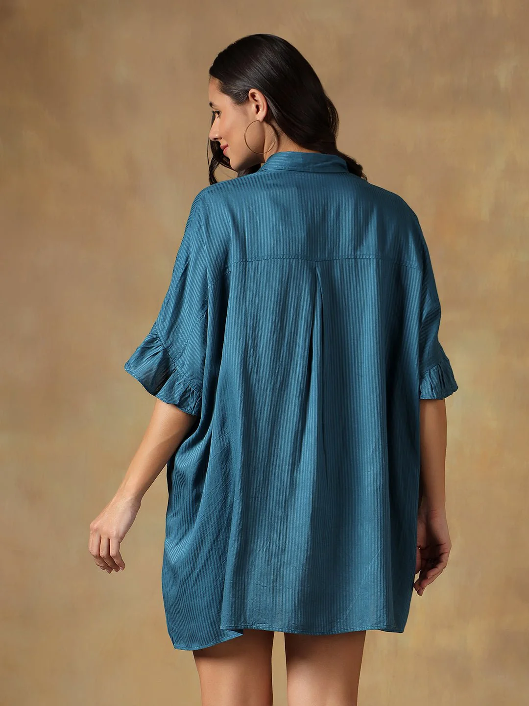 Lucknowi Chikankari Oversize Shirt | Hand Embroidered Cotton Shirt - Image 9