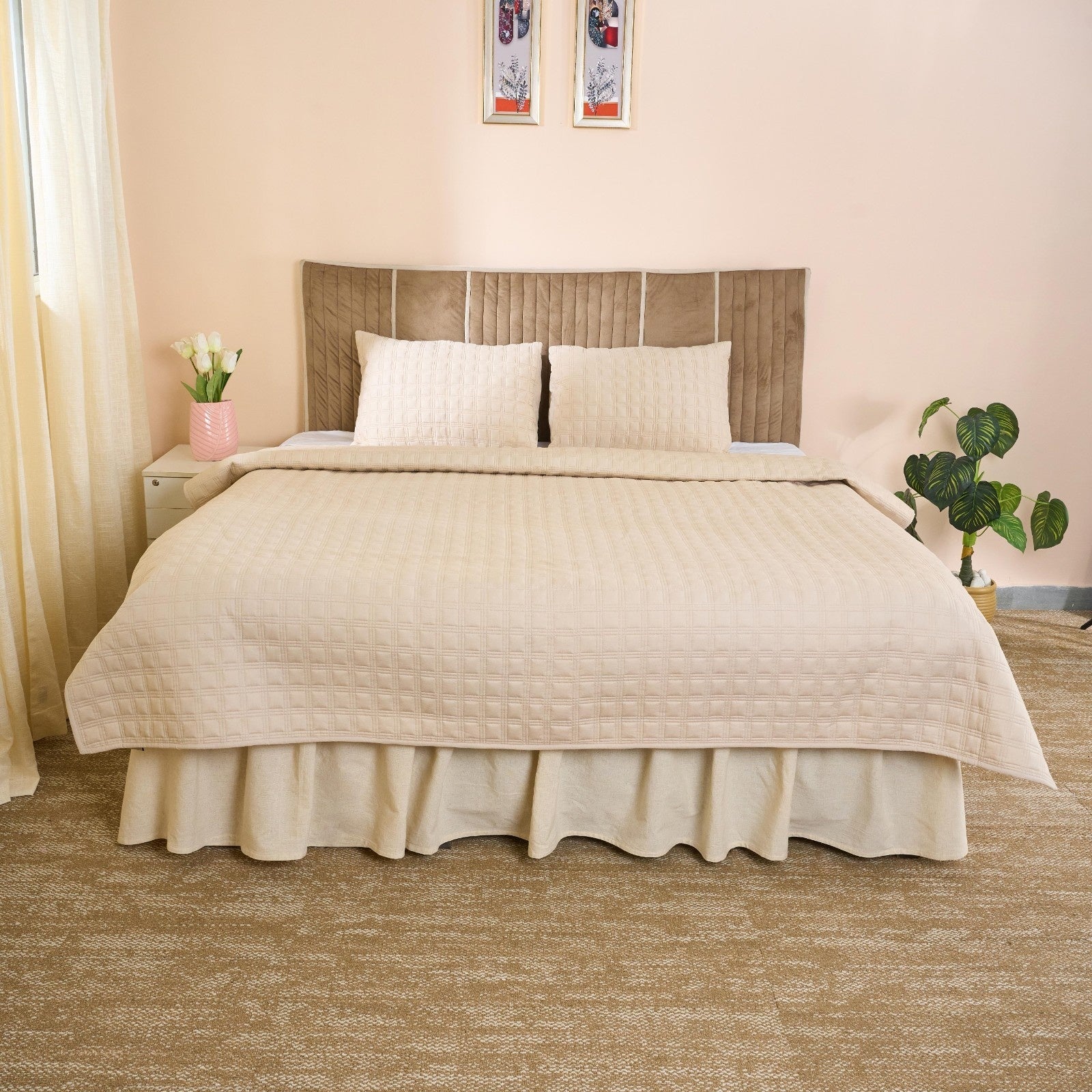 Luxury Natural Cotton Satin Razai | Lightweight Quilt 200 GSM
