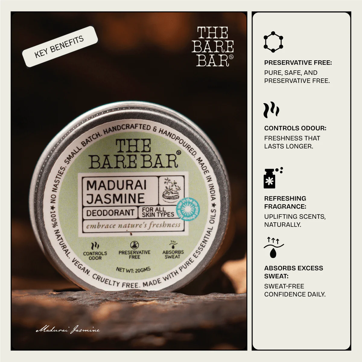 Madurai Jasmine Deodorant for a Floral Scented Day - Image 4