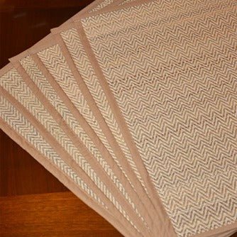 Madurkathi Chevron Placemats - Fawn (Set of 6) - Image 3