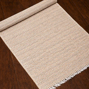 Madurkathi Chevron Tassels Floor Runner Ivory (2ft x 6ft) - Image 3