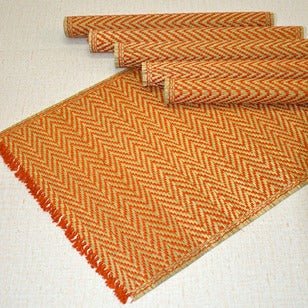 Madurkathi Chevron Tassels Placemats - Rust (Set of 6) - Image 2