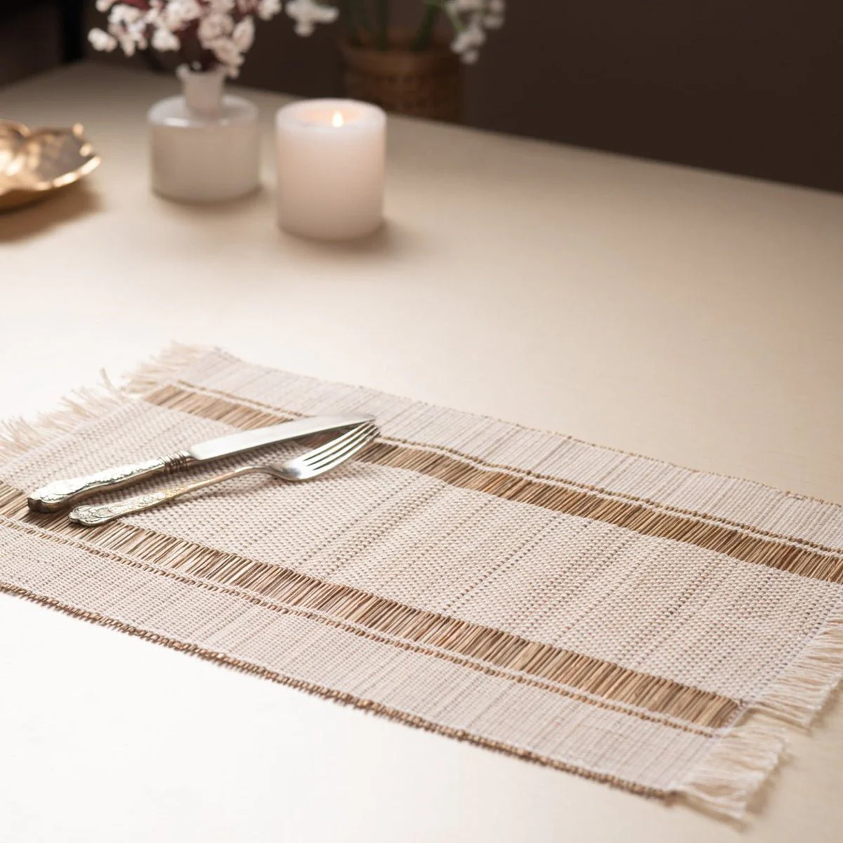 Madurkathi Table Mats – Handwoven Sustainable Dining Set - Image 2