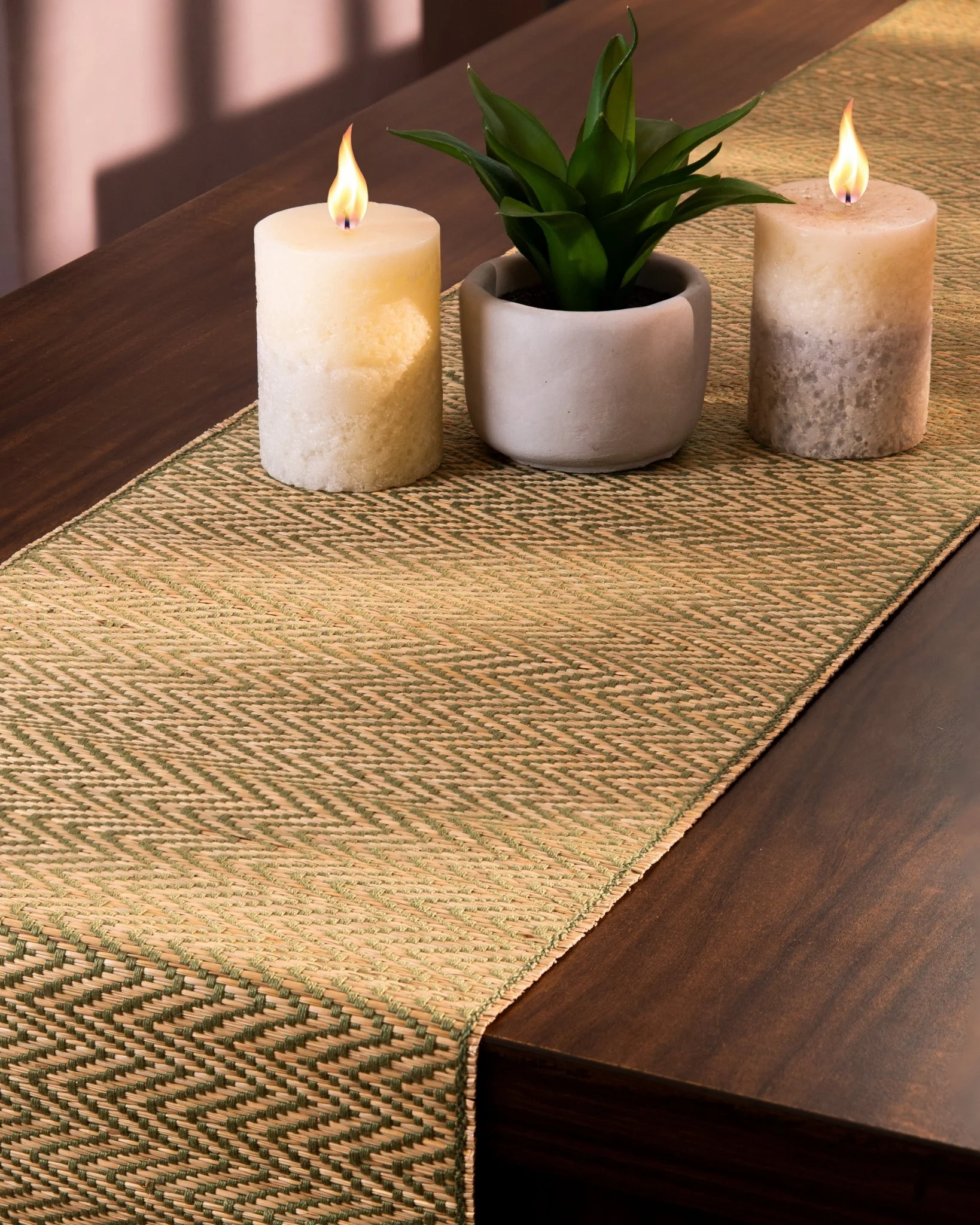 Madurkathi Tassels Chevron Table Runner - Image 6