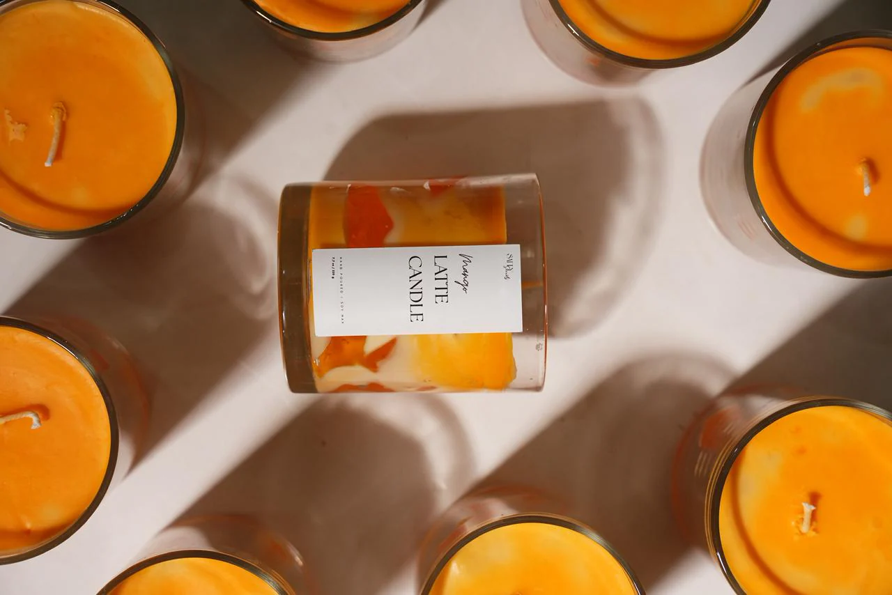 Mango Latte Scented Soy Wax Candle - Image 2