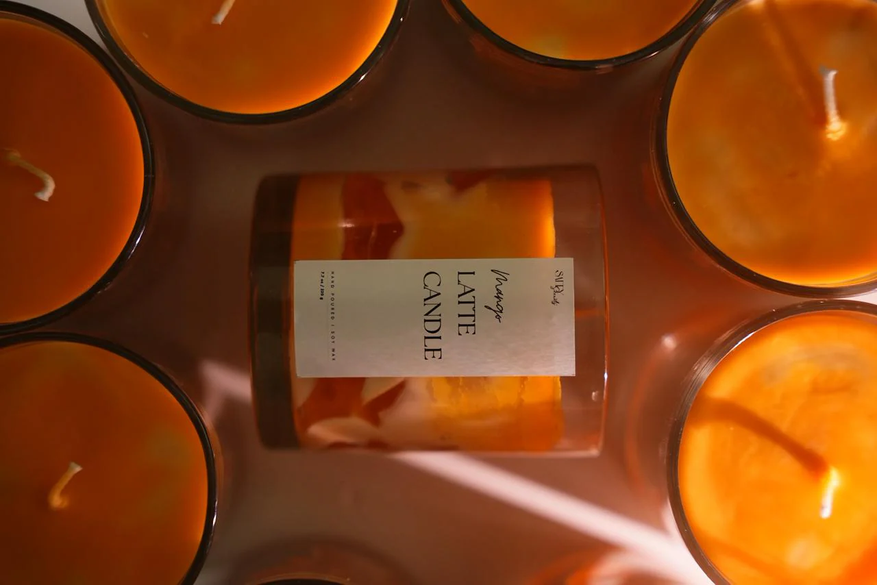 Mango Latte Scented Soy Wax Candle - Image 3