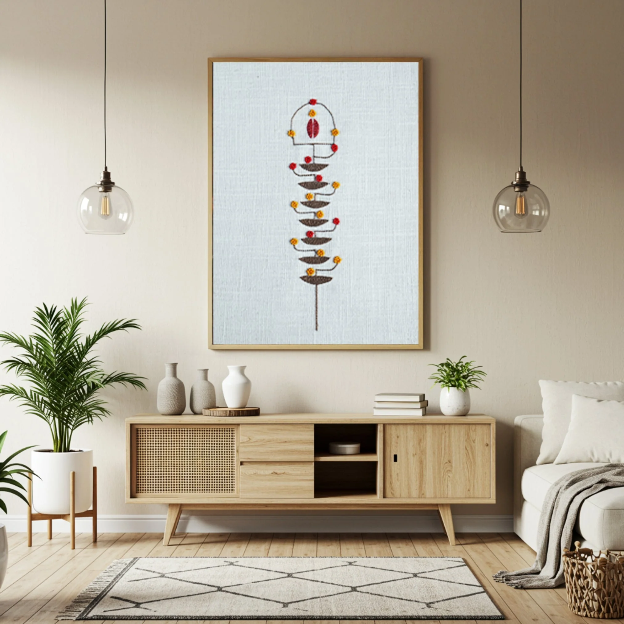 Manomay Divine Lamp Wall Art – Unframed 12x6 Inch Spiritual Decor - Image 2