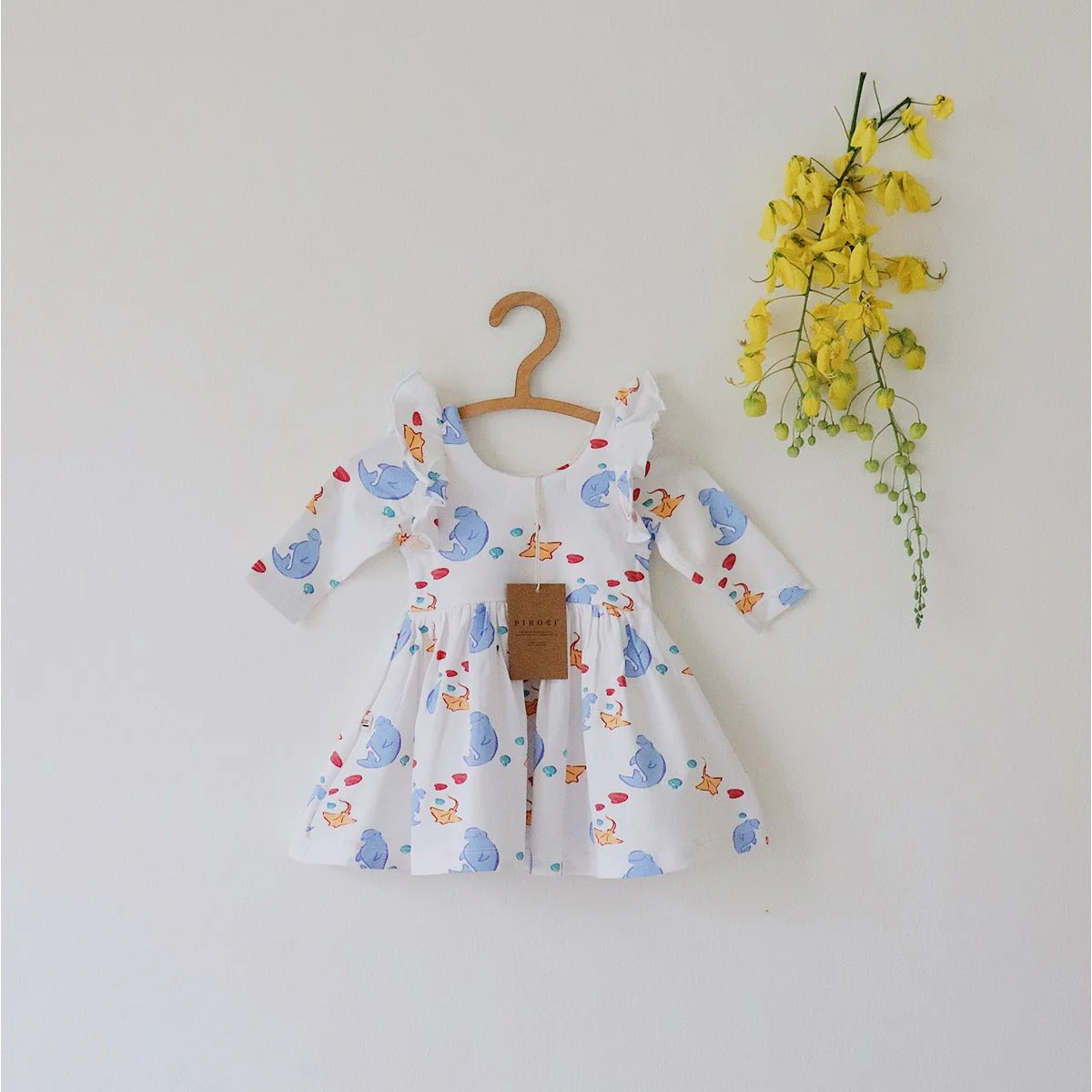 Manta Ray Breathable Cotton Baby Dress – Organic Ruffle Style - Image 6