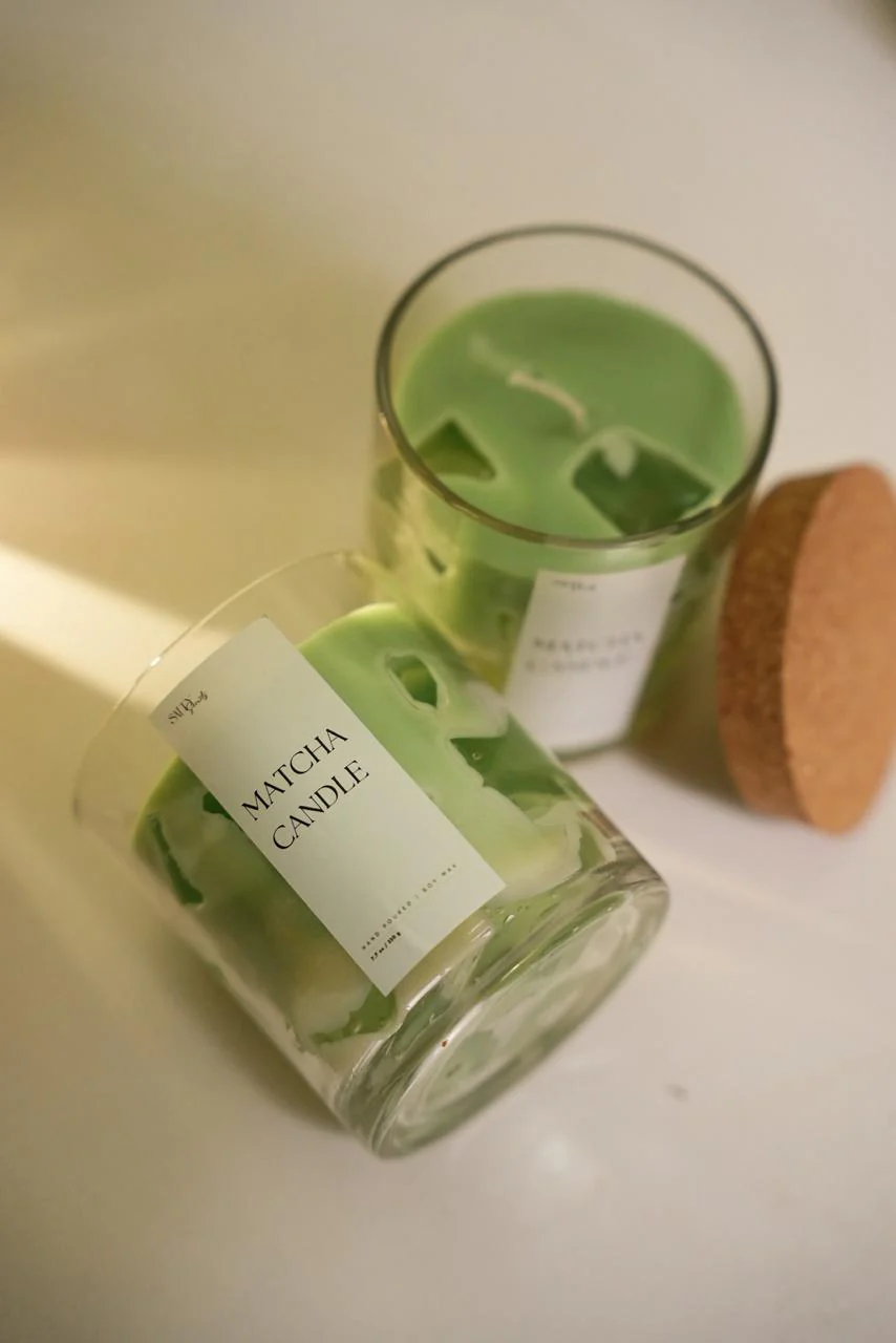 Matcha Scented Soy Wax Candle | Trendy Café-Inspired Aroma - Image 3