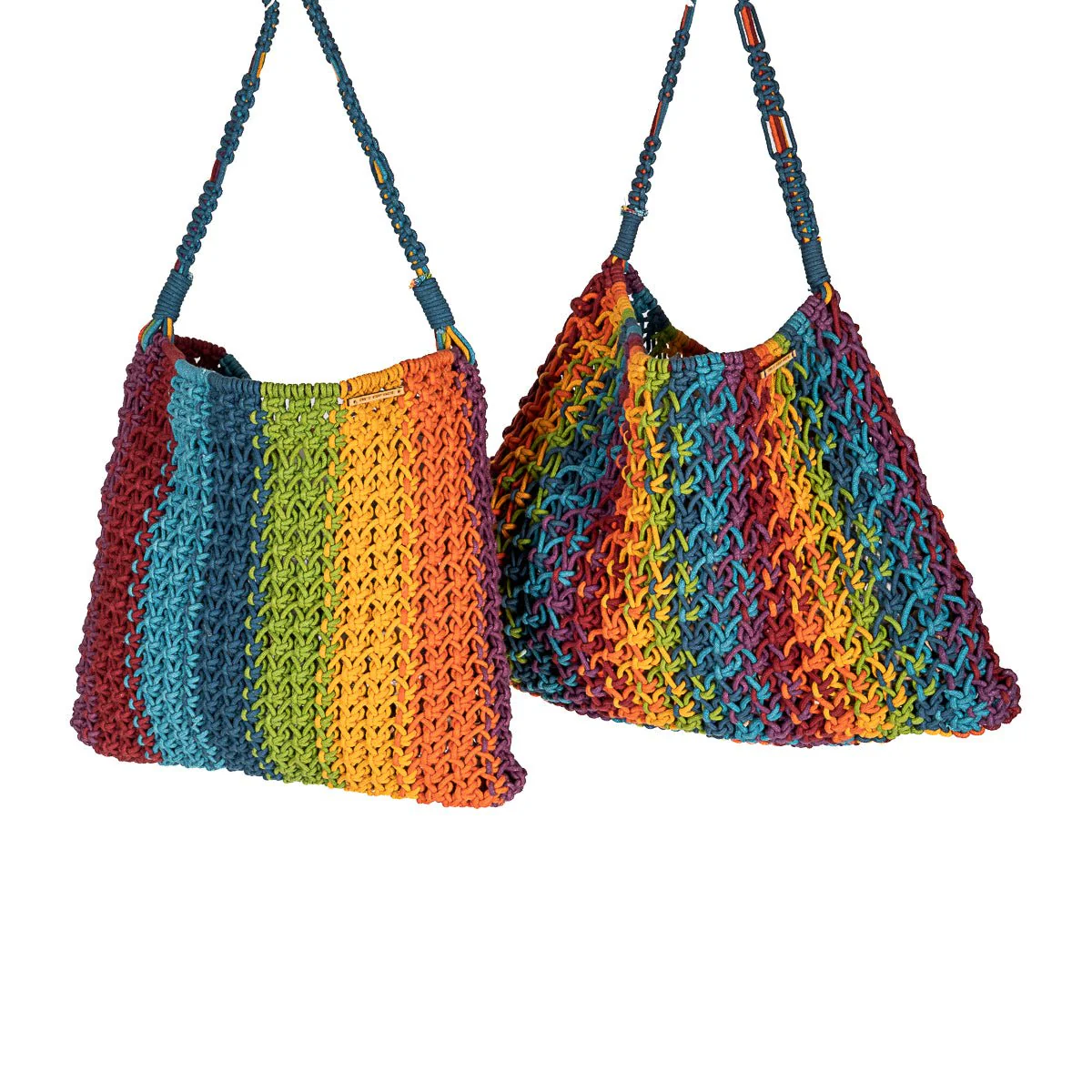 Maya Blended Striped Hand-Knotted Tote | Artisan Handmade Bag - Image 4