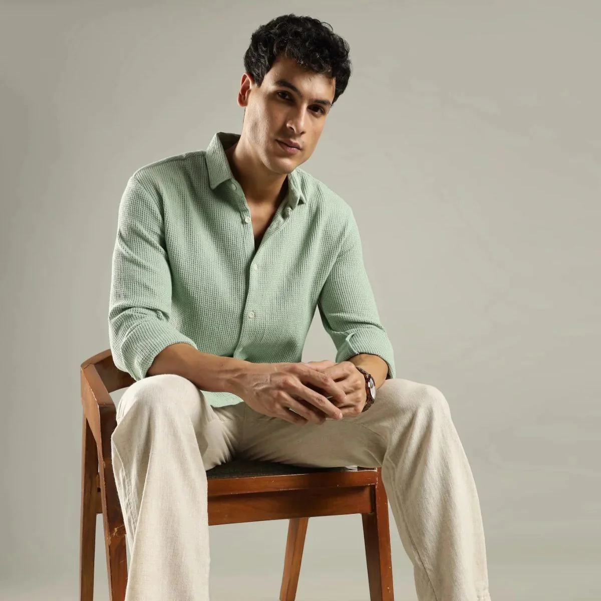 Meadow Waffle Shirt – Lightweight Waffle-Knit Men’s Casual Shirt