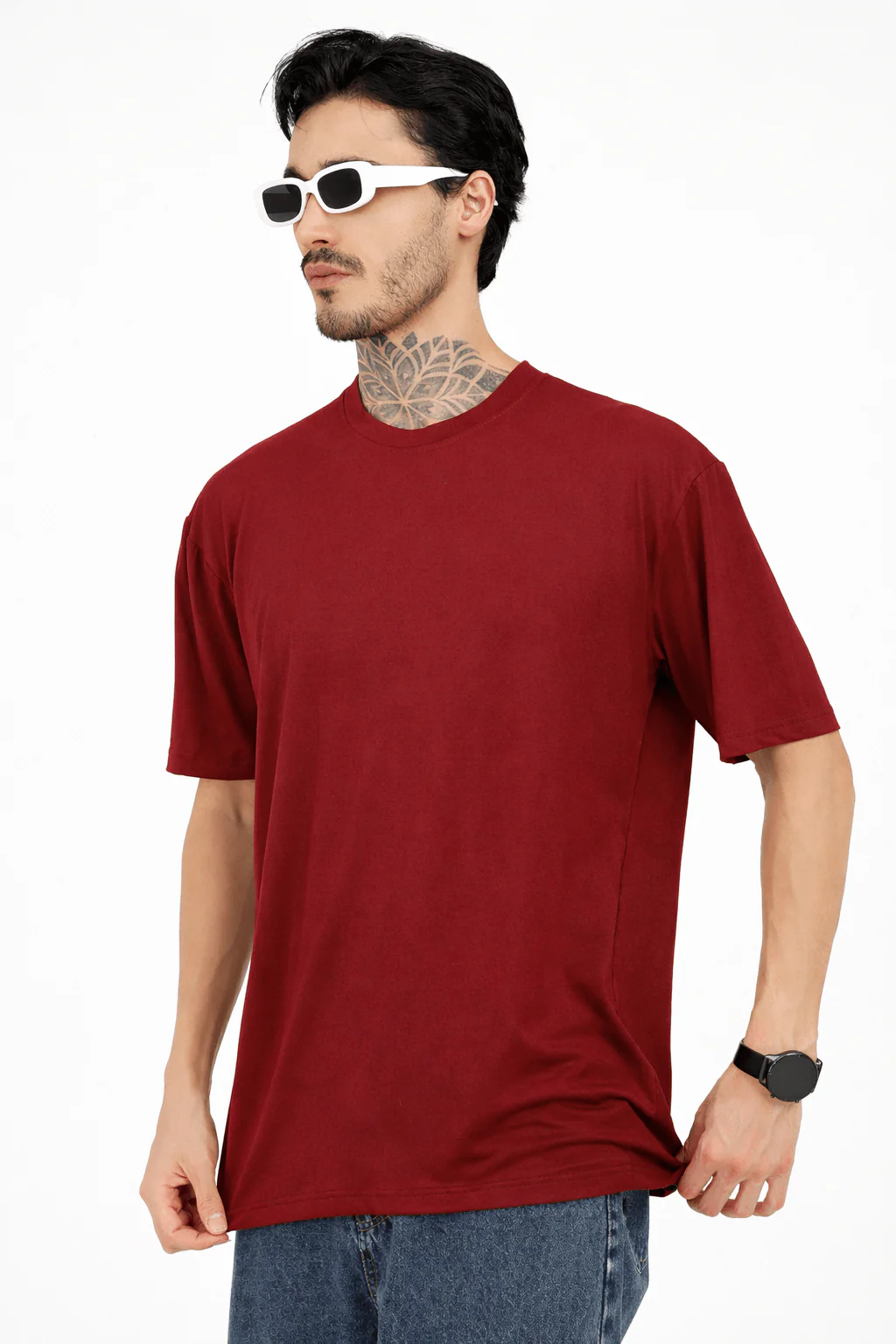 Men Oversized Plain Bamboo T-Shirt – Soft, Breathable & Sustainable - Image 18
