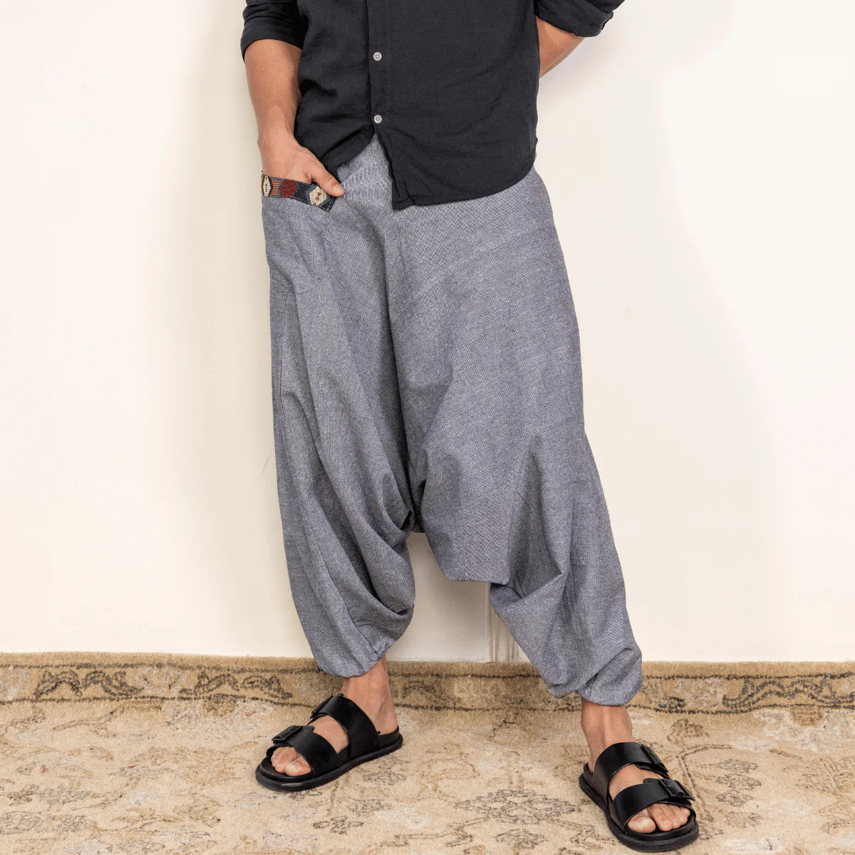 Men's Aladdin Harem Yoga Pants | Grey - Image 2