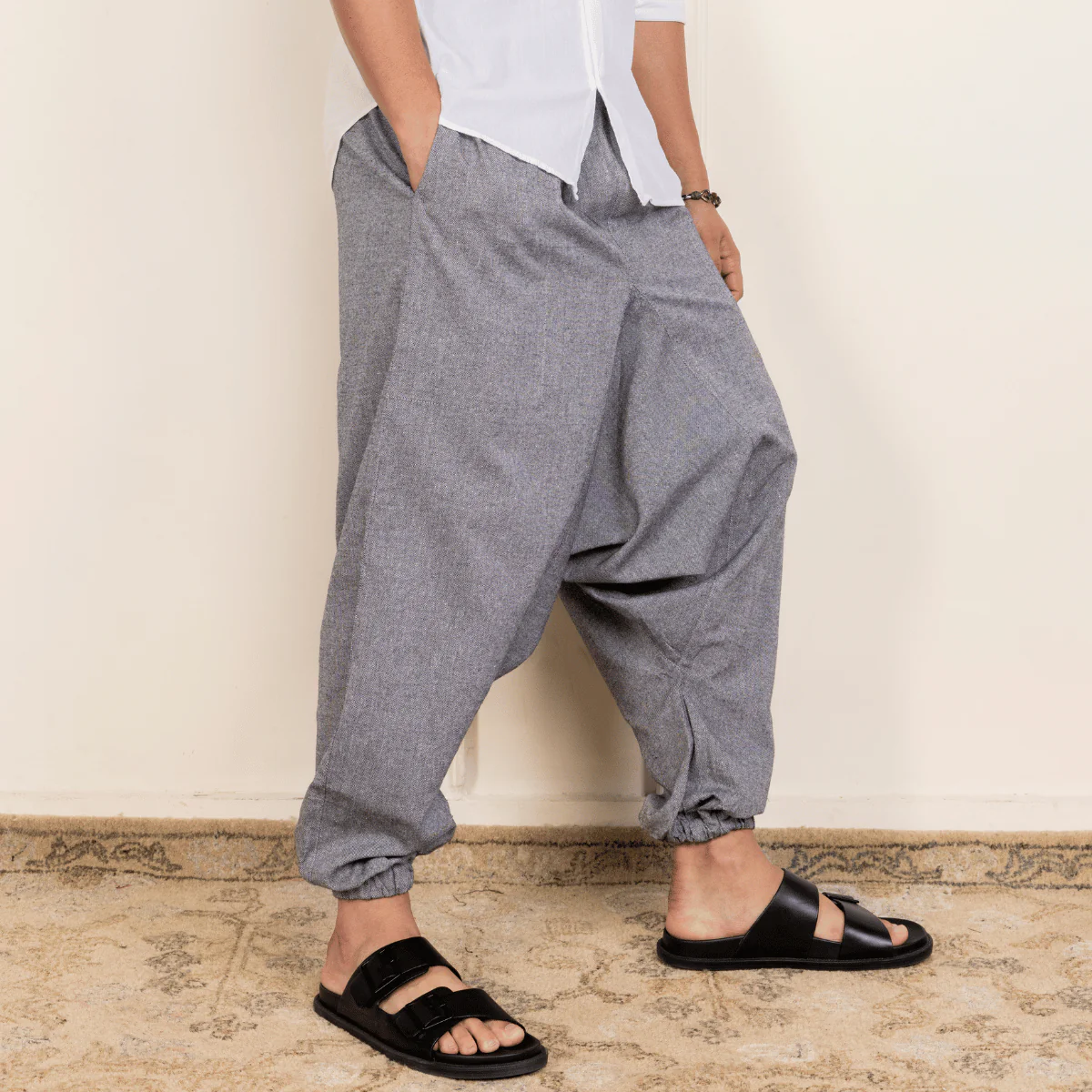 Men's Harem Pack of 2 | Blue and Grey | Fits Waist Sizes 28 to 36 - Image 4