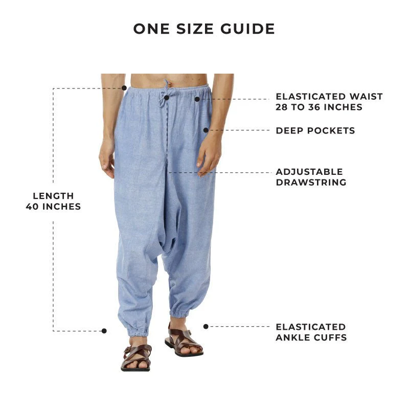 Men's Harem Pack of 2 | Blue and  Grey | Fits Waist Sizes 28 to 36 - Image 3