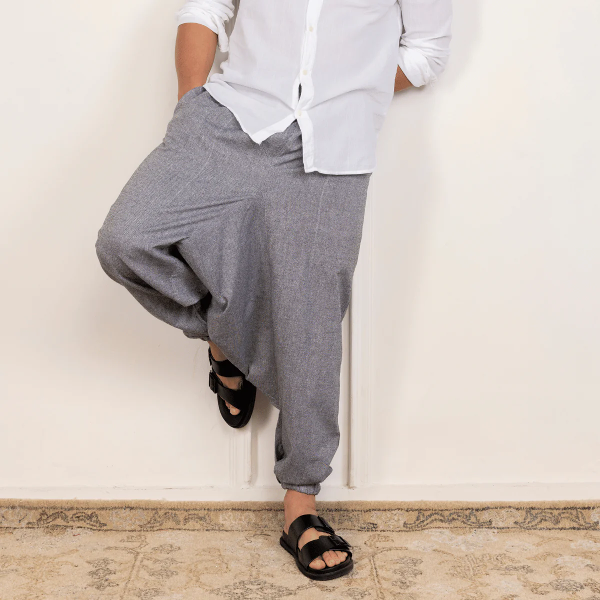 Men's Harem Pack of 2 | Cream & Grey | Fits Waist Sizes 28 to 36 - Image 5