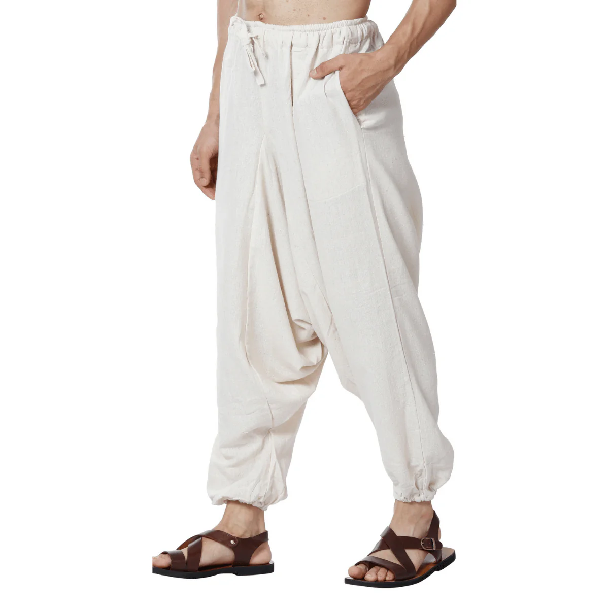 Men's Harem Pants Pack of 2 | Cream & Grey | Fits Waist Size 28 to 36 - Image 7