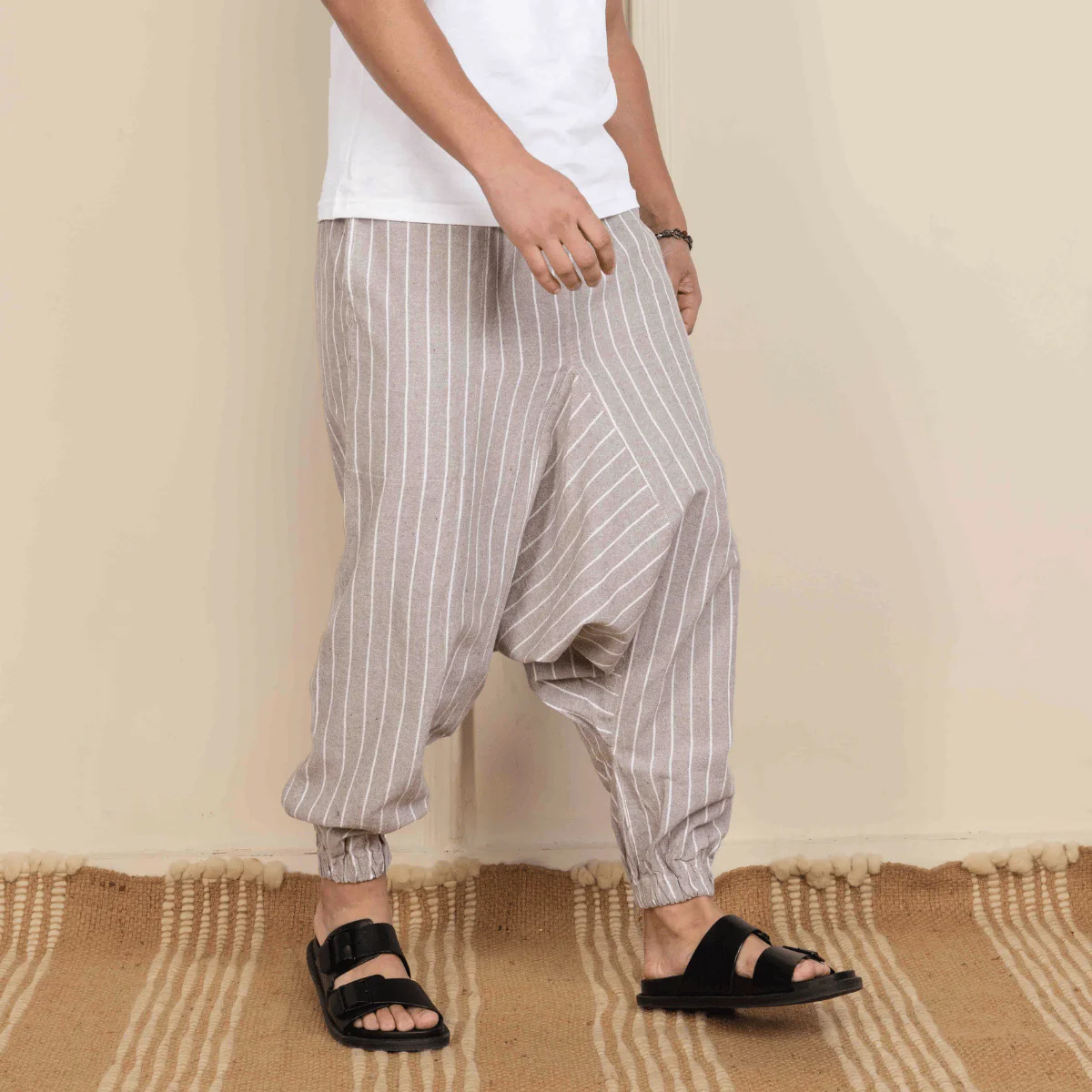 Men's Harem Pants Pack of 2 | Cream & Grey | Fits Waist Size 28 to 36 - Image 8