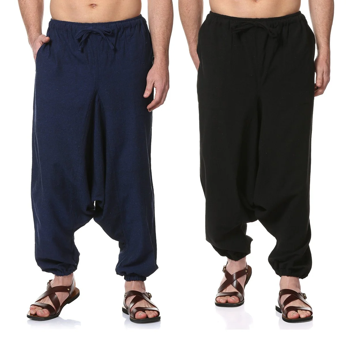 Men's Harem Pack of 2 | Dark Blue & Black | Fits Waist Sizes 28 to 36