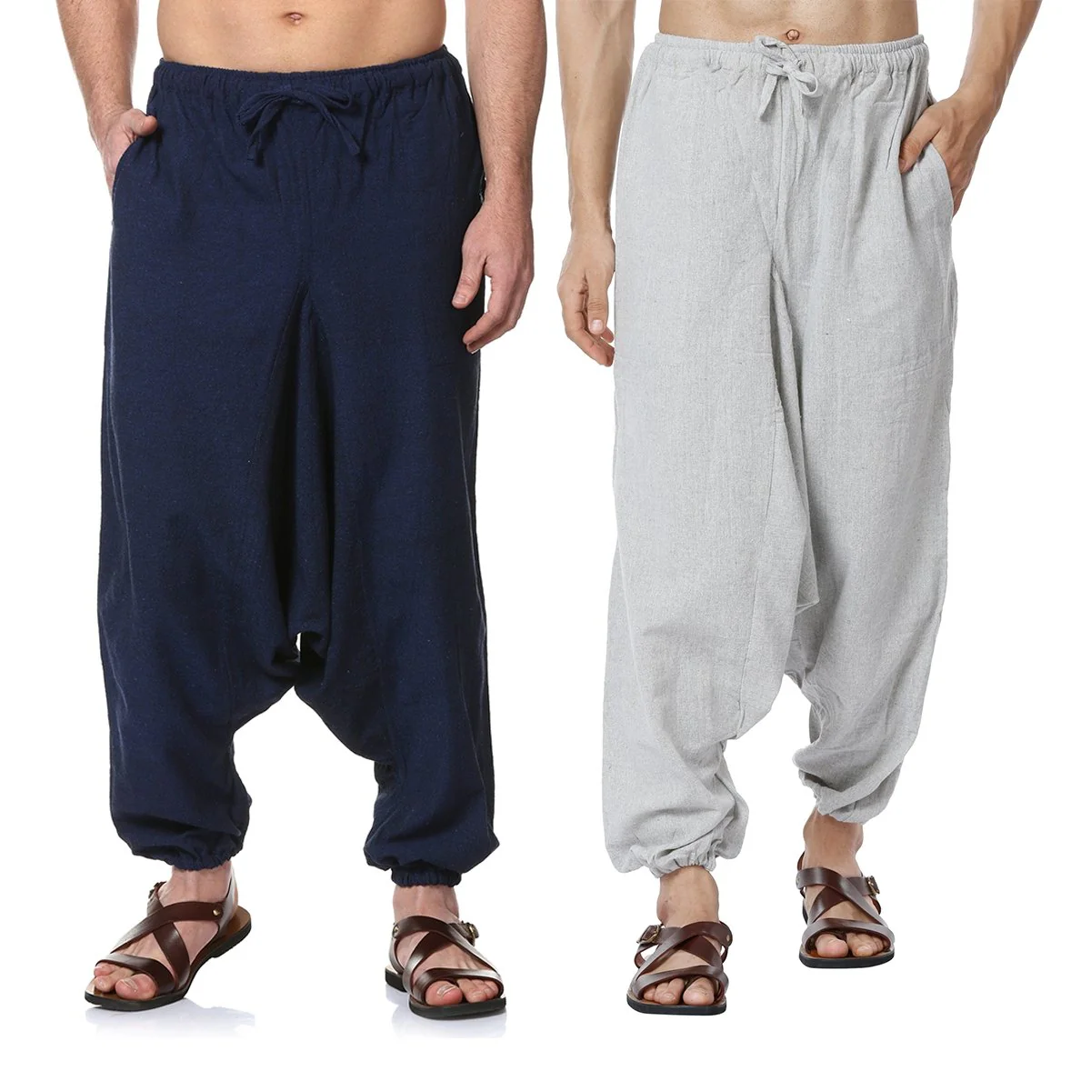 Men's Harem Pack of 2 | Dark Blue & Grey | Fits Waist Sizes 28 to 36