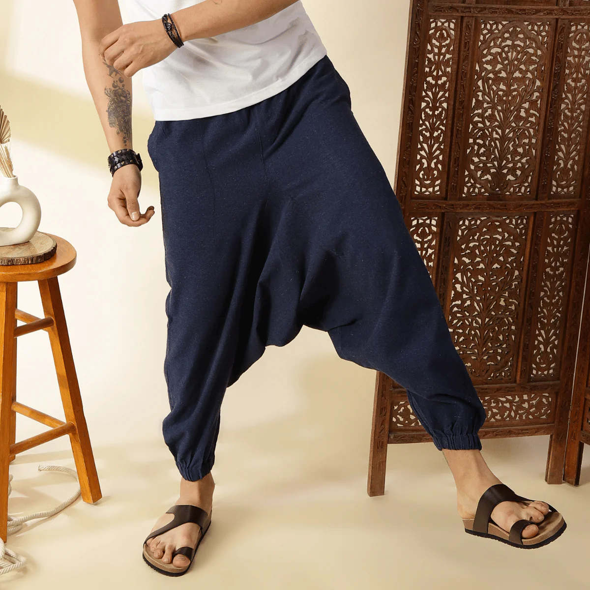 Men's Harem Pack of 2 | Dark Blue & Grey | Fits Waist Sizes 28 to 36 - Image 6