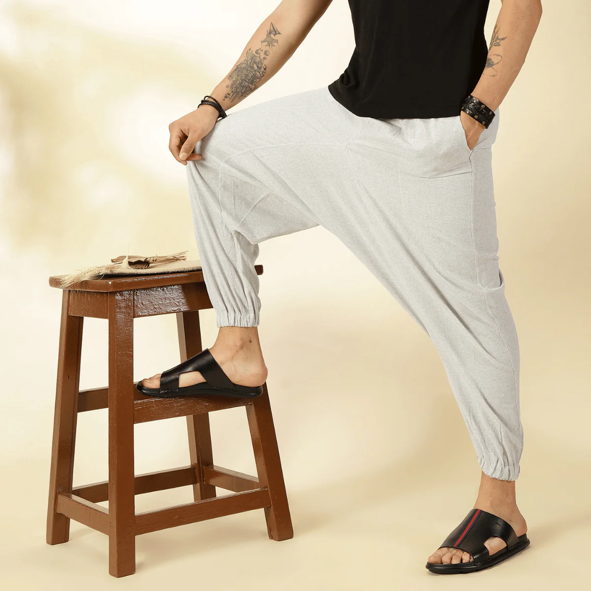 Men's Harem Pack of 2 | Dark Blue & Grey | Fits Waist Sizes 28 to 36 - Image 8