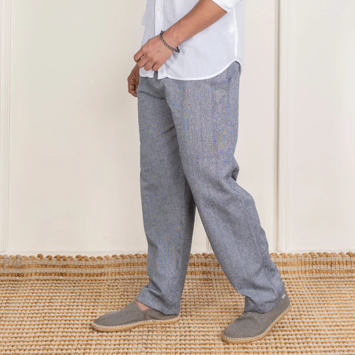 Men's Pyjama Pack of 2 | Blue and Grey | Fits Waist Sizes 28" to 36" - Image 4