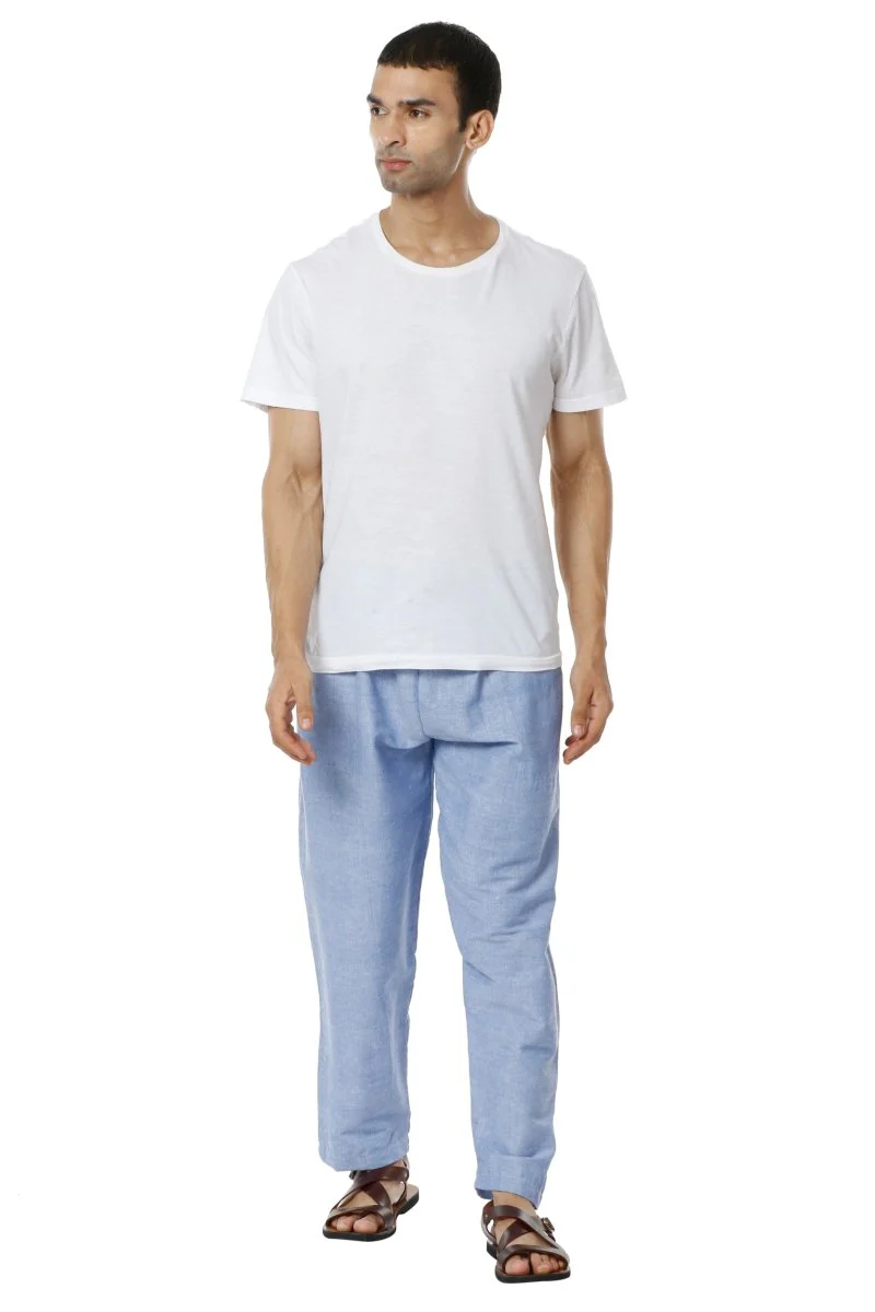 Men's Pyjama Pack of 2 | Blue and  Grey | Fits Waist Sizes 28" to 36" - Image 3