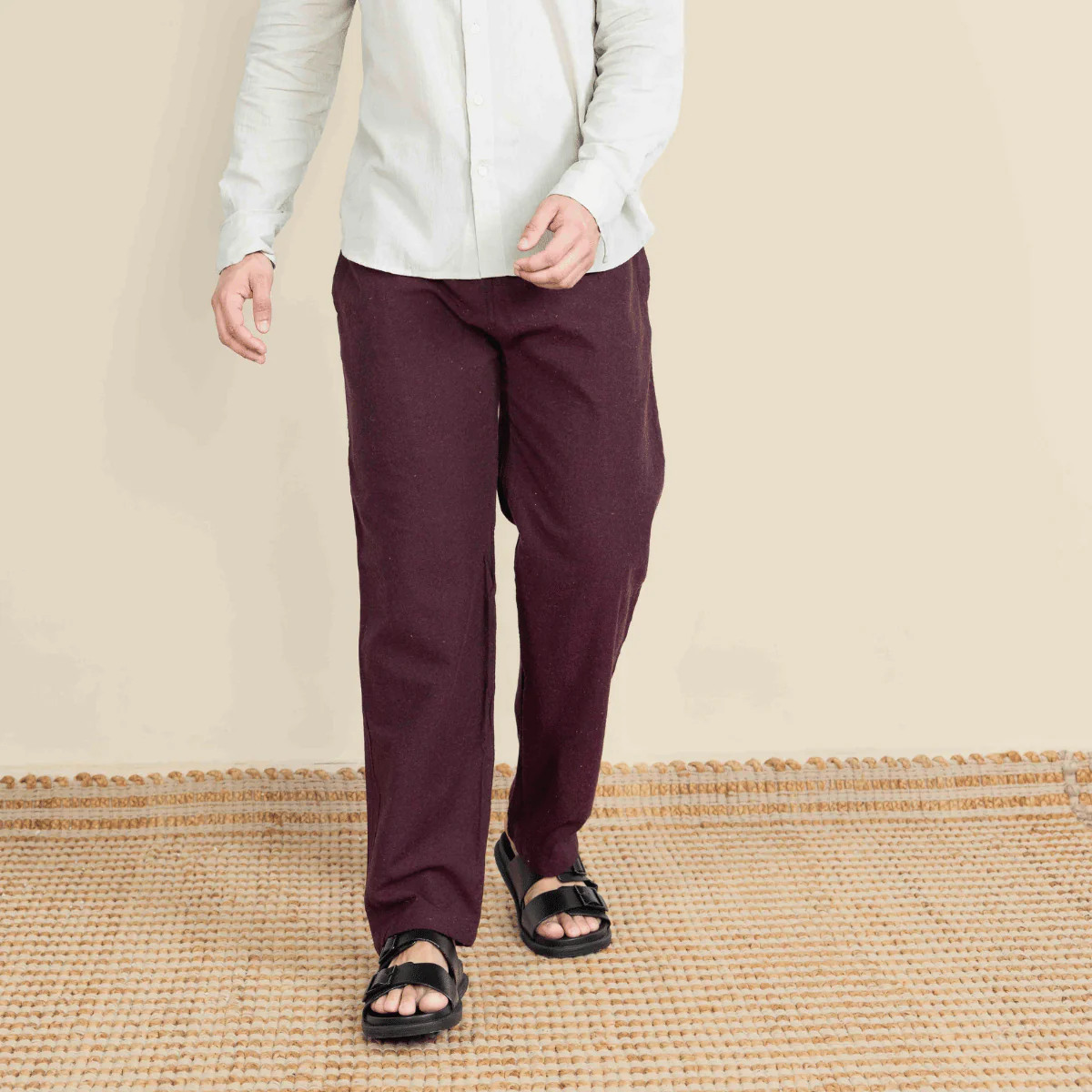 Men's Pyjama Pack of 2 | Cream and Maroon | Fits Waist Sizes 28" to 36 - Image 7