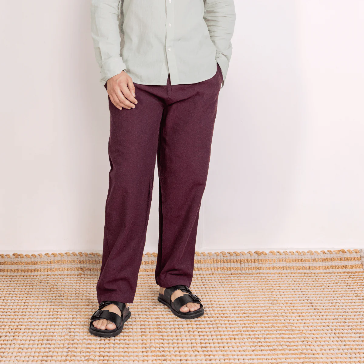 Men's Pyjama Pack of 2 | Maroon & Grey | Fits Waist Sizes 28" to 36" - Image 2