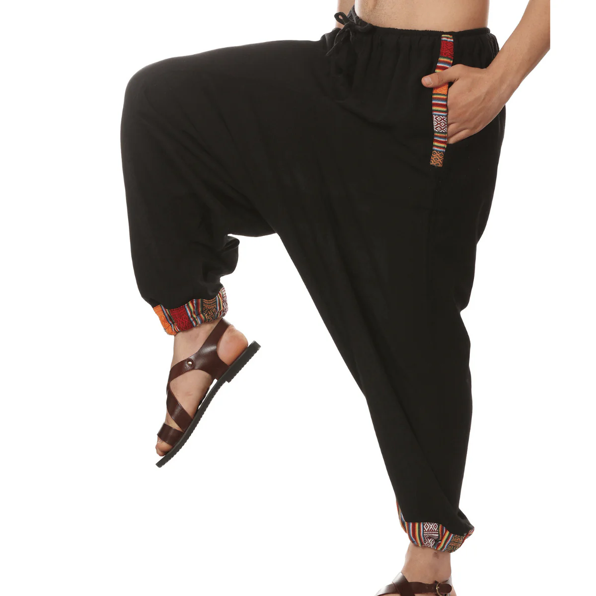 Men's Tribal Harem | Black | Fits Waist Sizes 28 to 36 Inches