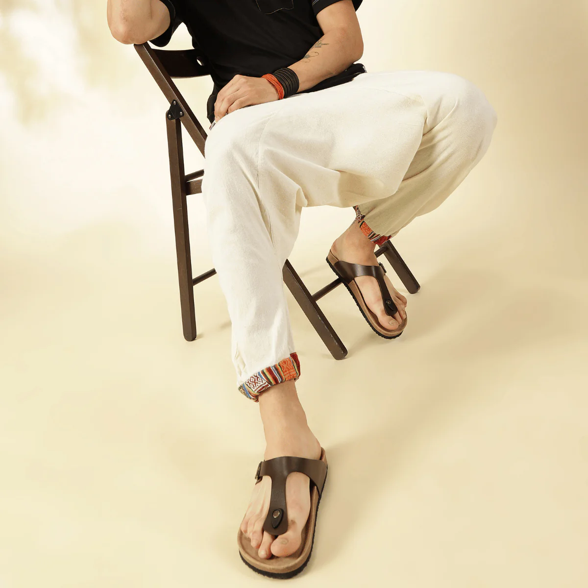 Men's Tribal Harem | Cream | Fits Waist Sizes 28 to 36 Inches - Image 4