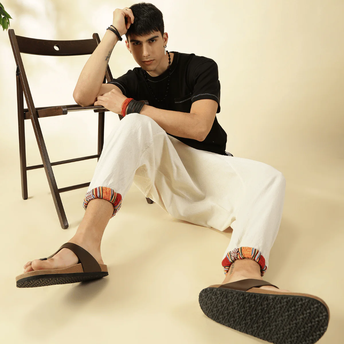 Men's Tribal Harem | Cream | Fits Waist Sizes 28 to 36 Inches - Image 5
