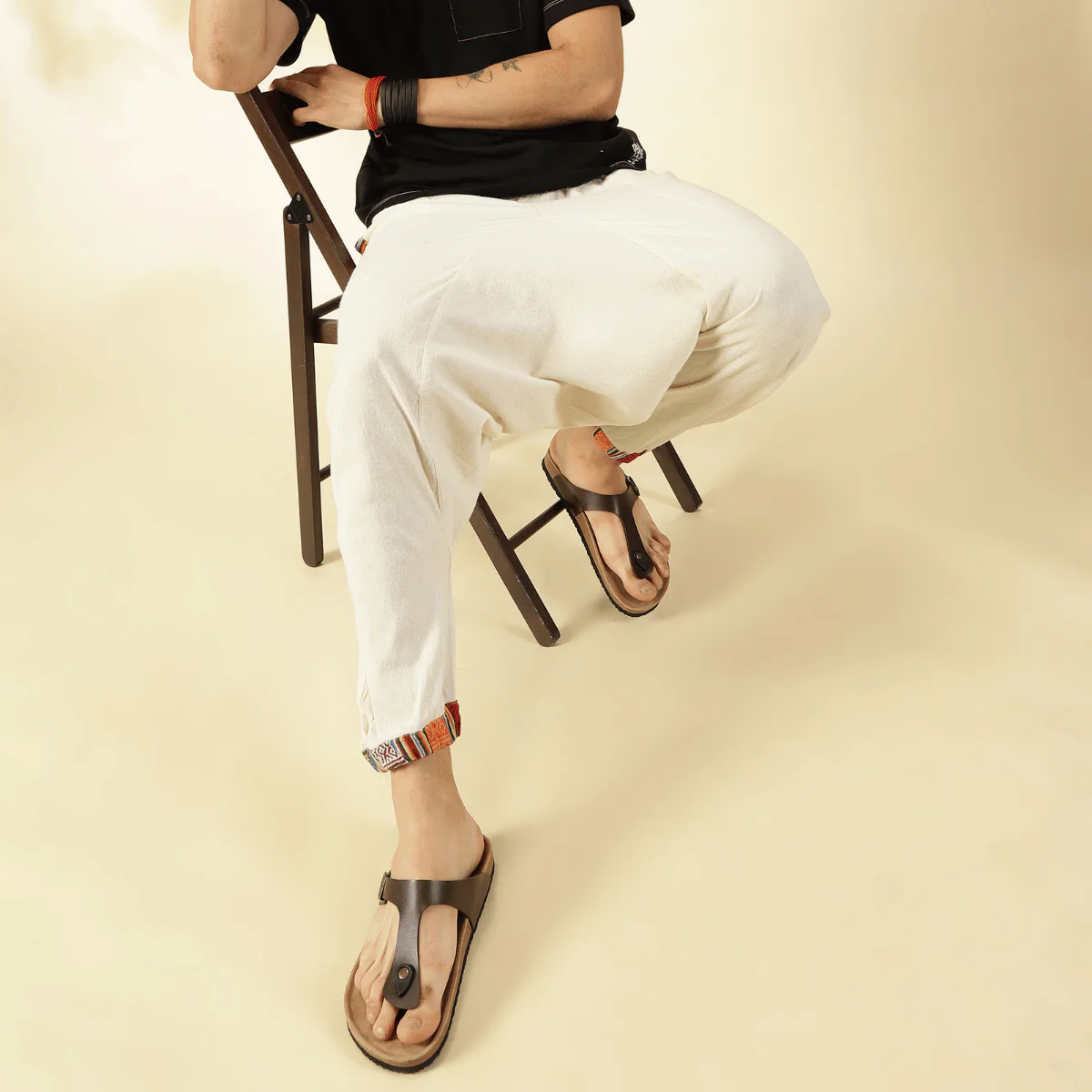 Men's Tribal Harem | Cream | Fits Waist Sizes 28 to 36 Inches - Image 6