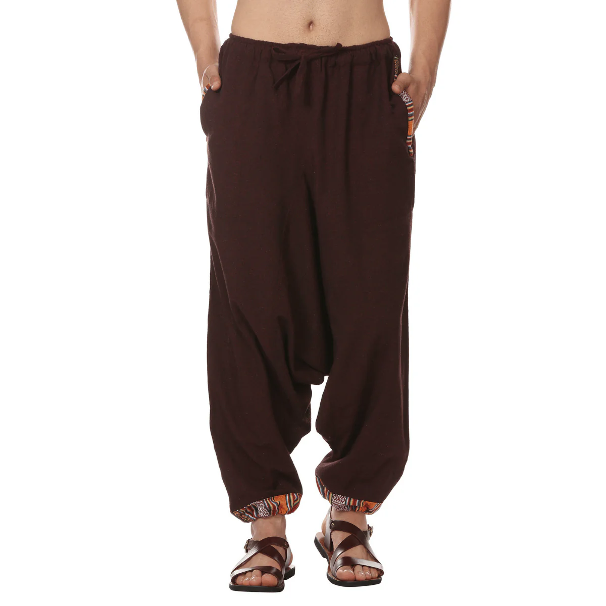 Men's Tribal Harem | Maroon | Fits Waist Sizes 28 to 36 Inches - Image 6
