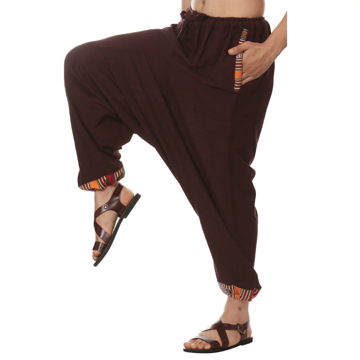 Men's Tribal Harem | Maroon | Fits Waist Sizes 28 to 36 Inches - Image 8