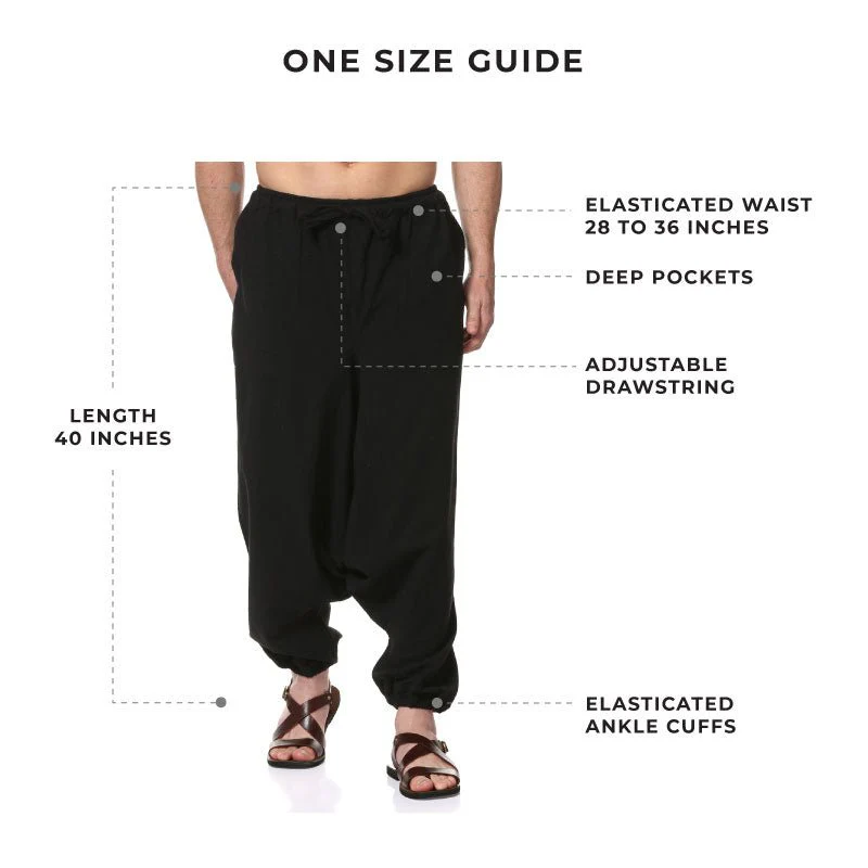 Men's Harem Pant Pack of 2 | Grey & Black | Fits Waist Size 28" to 36" - Image 4