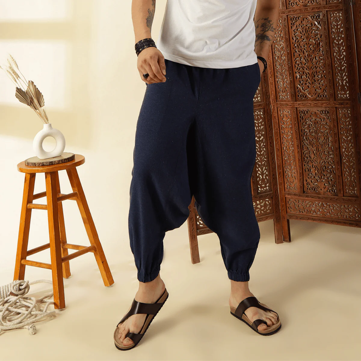 Men's Harem Pant | Dark Blue | Fits Waist Size 28" to 36"