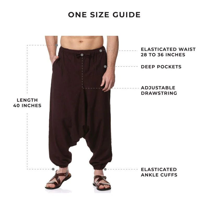 Men's Harem Pant | Maroon | Fits Waist Size 28" to 36" - Image 10
