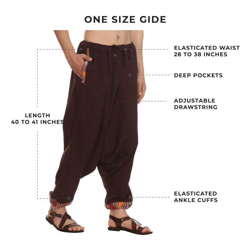 Men's Harem Pant | Maroon | Fits Waist Size 28" to 36" - Image 3