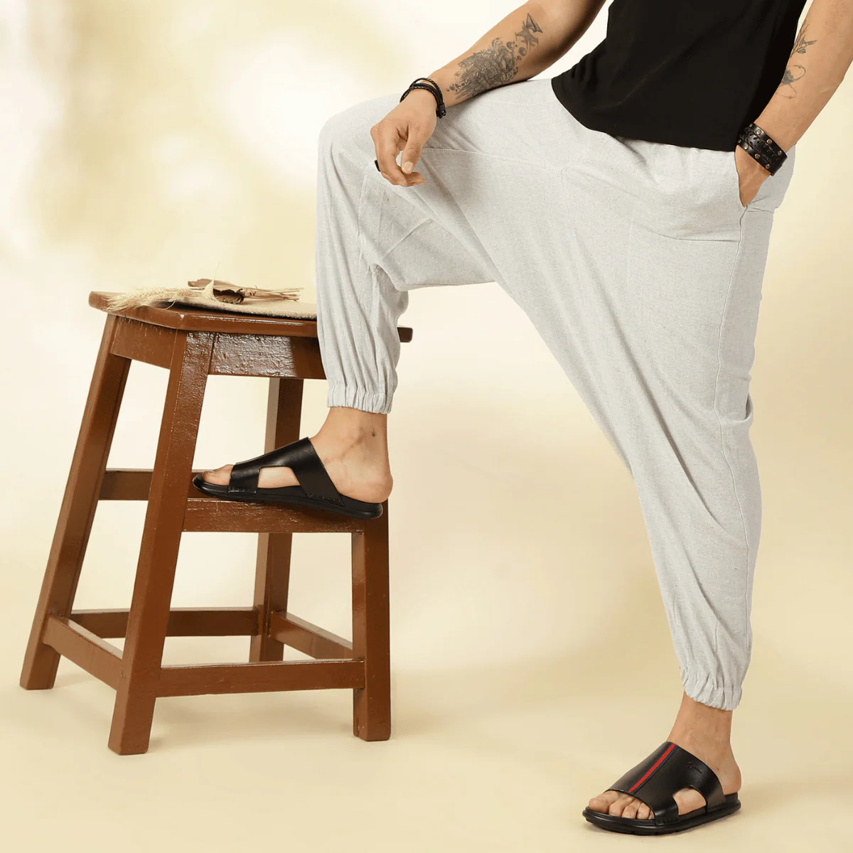 Men's Harem Pant | Melange Grey | Fits Waist Size 28" to 36" - Image 11