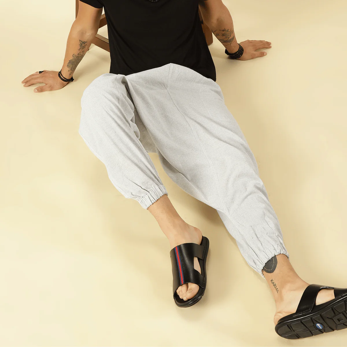 Men's Harem Pant | Melange Grey | Fits Waist Size 28" to 36" - Image 14